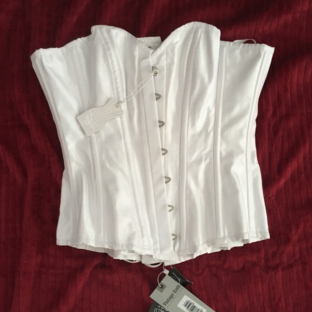 Brushed satin extra long steel boned corset 16/18